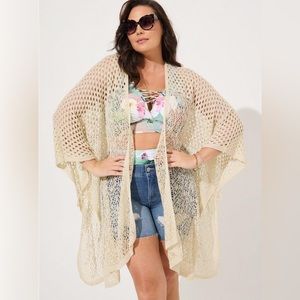 NWT Torrid crochet Kimono, OS